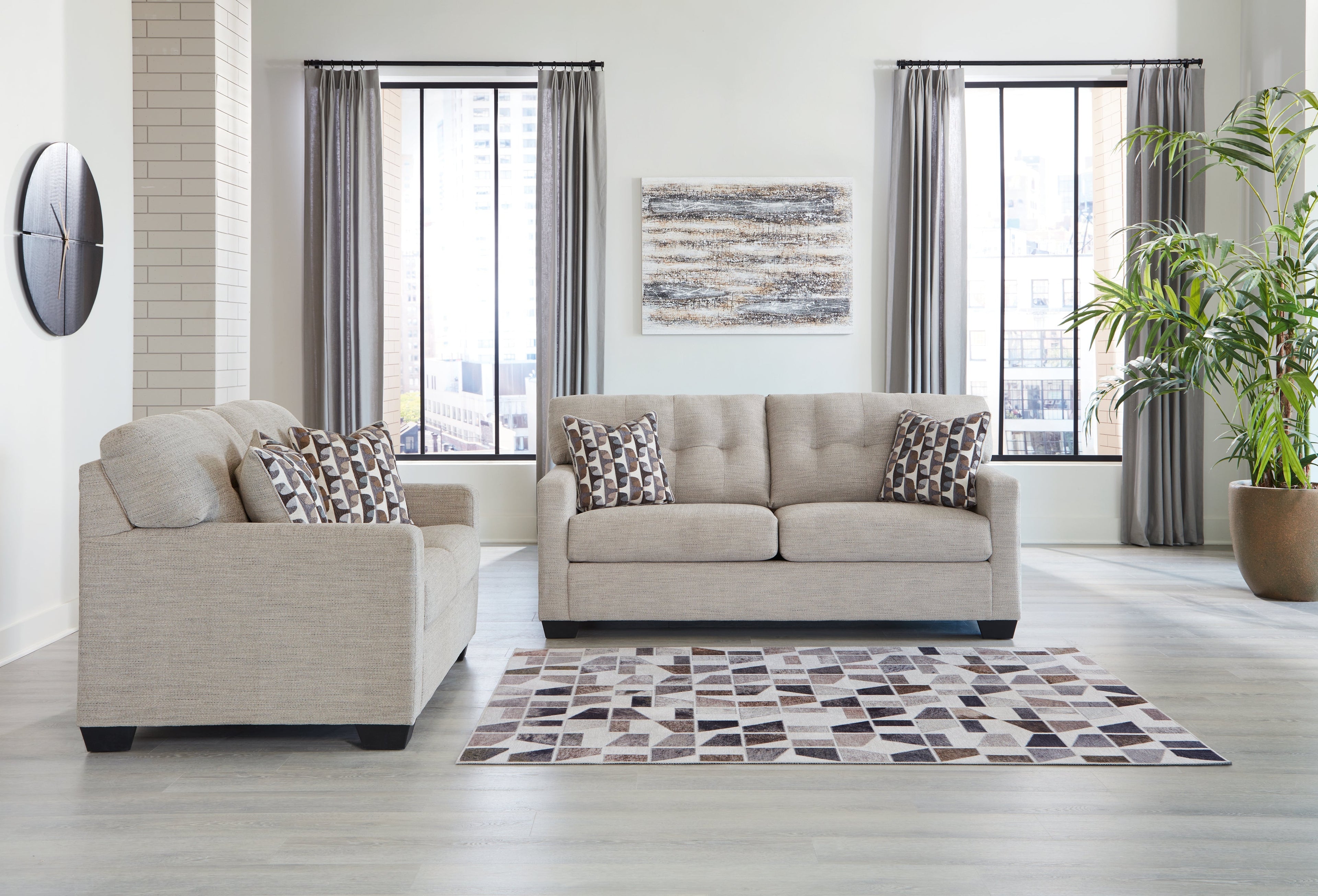 Mahoney Pebble Sofa and Loveseat