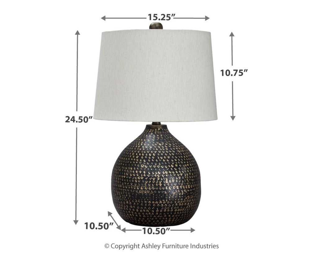 Maire Black/Gold Table Lamp (Set of 2)