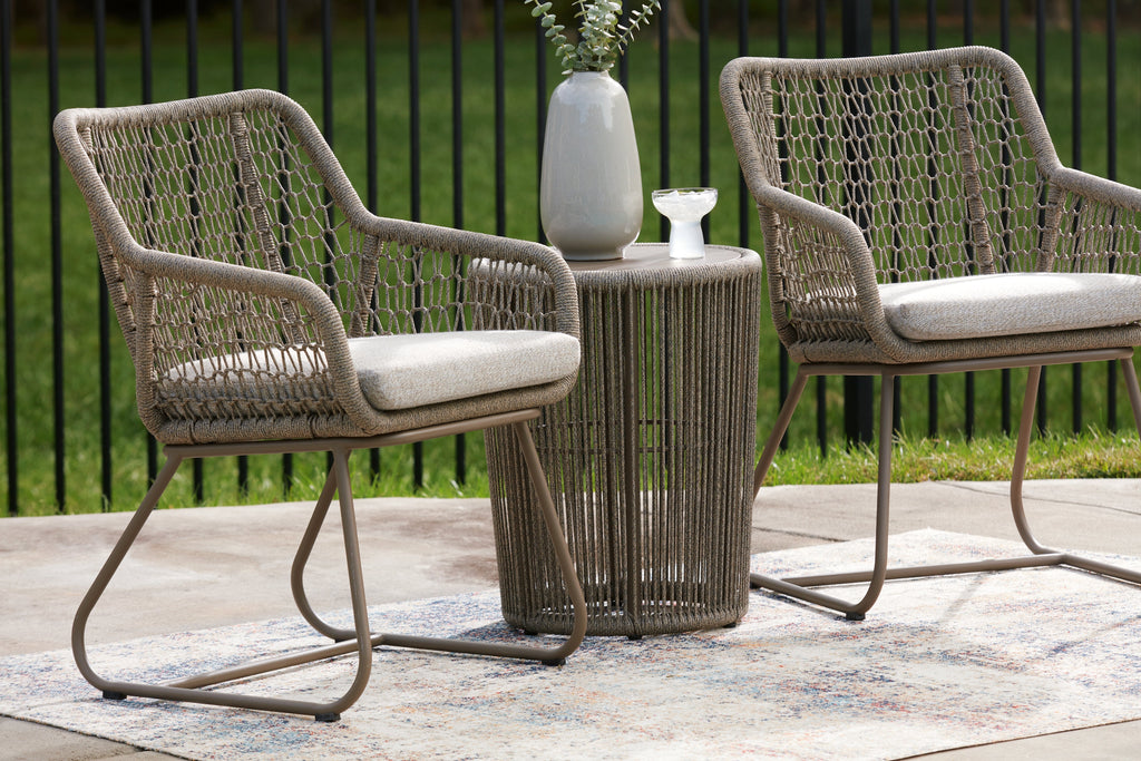 Majors Beach Beige Chairs w/CUSH/Table Set (Set of 3)