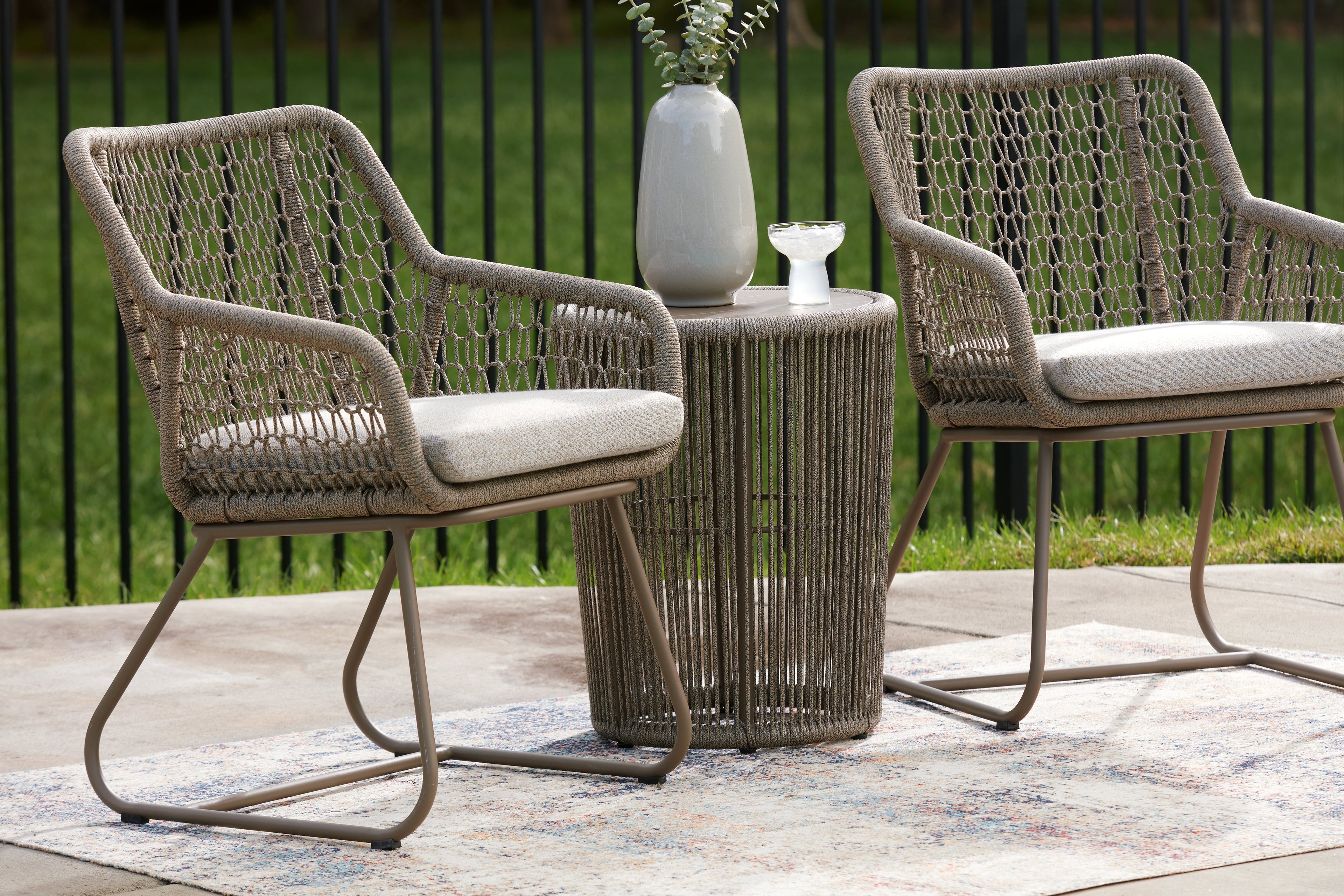 Majors Beach Beige Chairs w/CUSH/Table Set (Set of 3)
