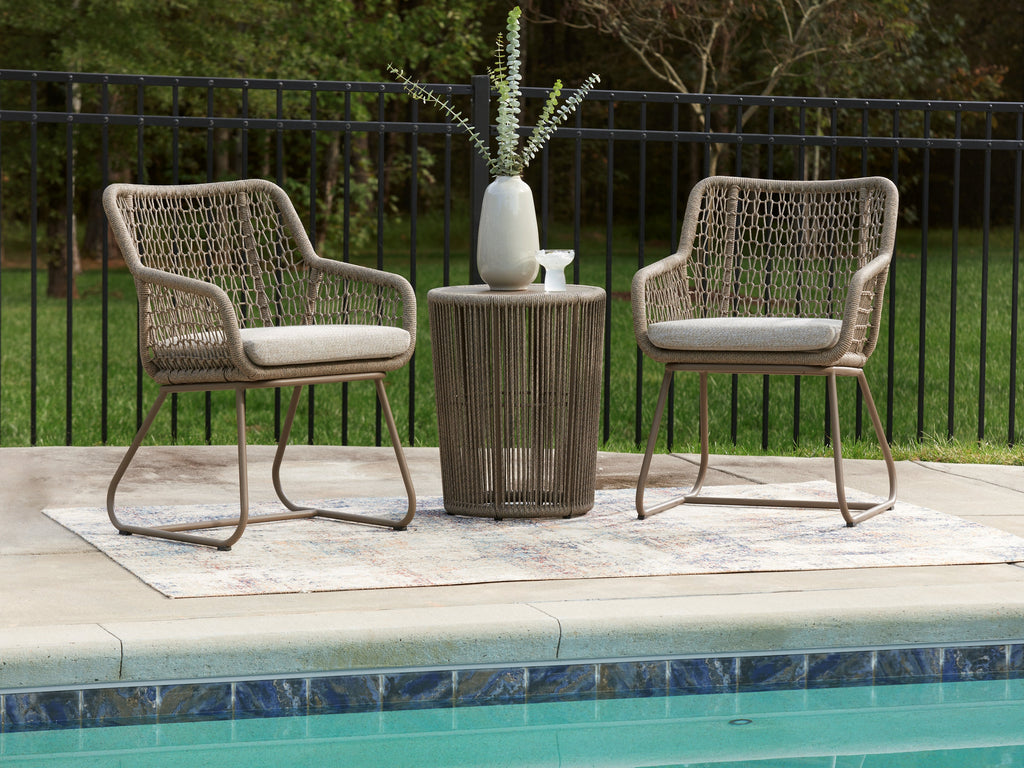 Majors Beach Beige Chairs w/CUSH/Table Set (Set of 3)