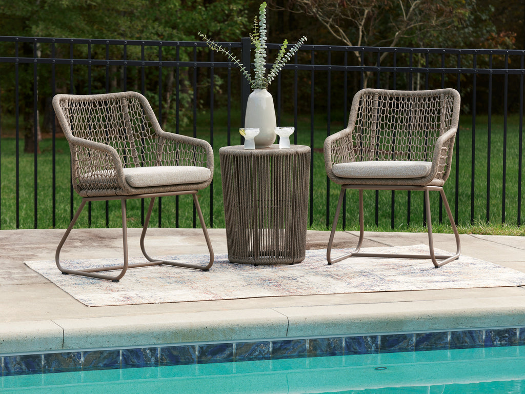 Majors Beach Beige Chairs w/CUSH/Table Set (Set of 3)