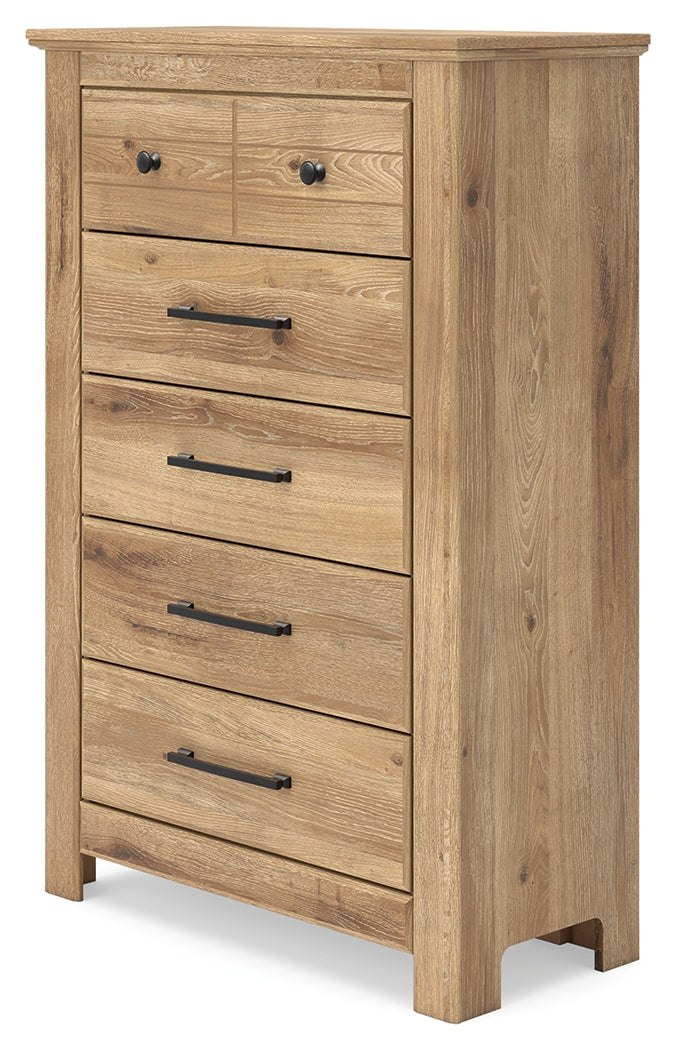 Makidern Tan Five Drawer Chest