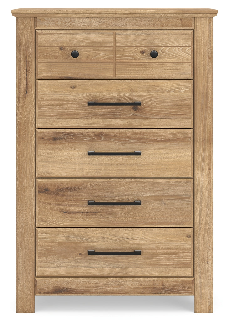 Makidern Tan Five Drawer Chest
