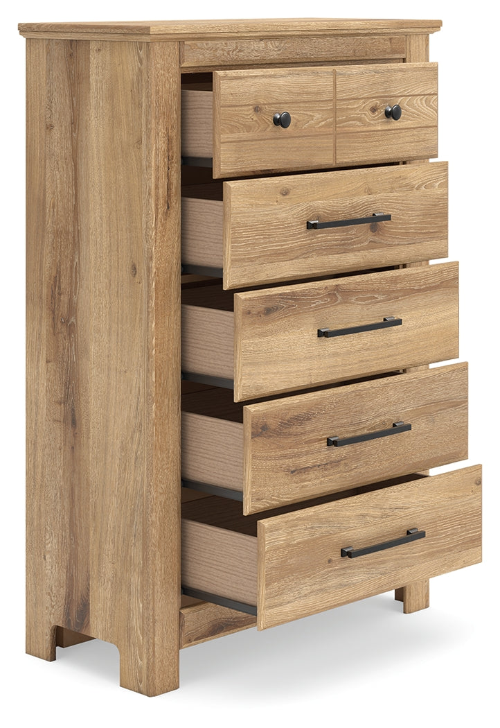 Makidern Tan Five Drawer Chest