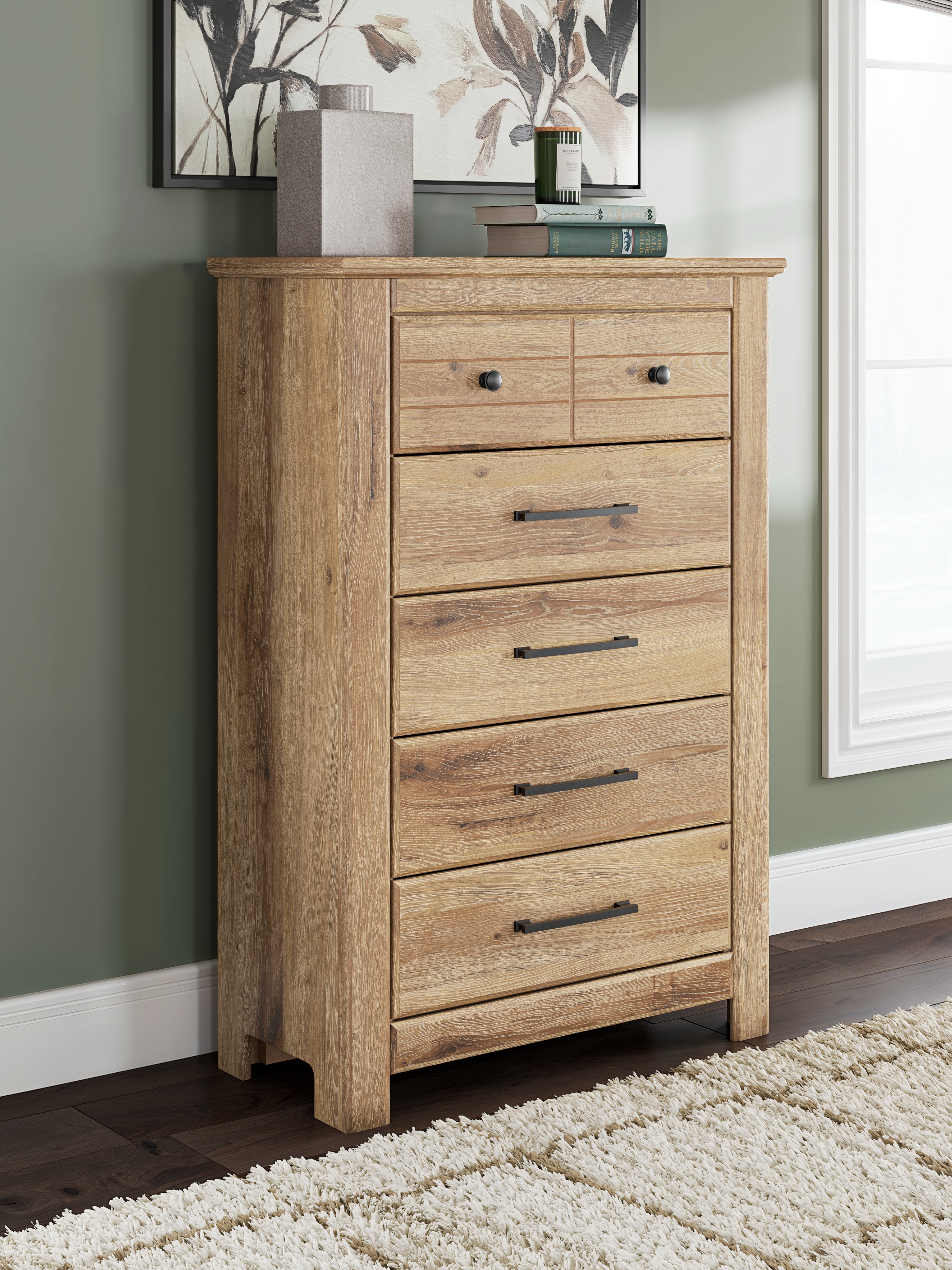 Makidern Tan Five Drawer Chest