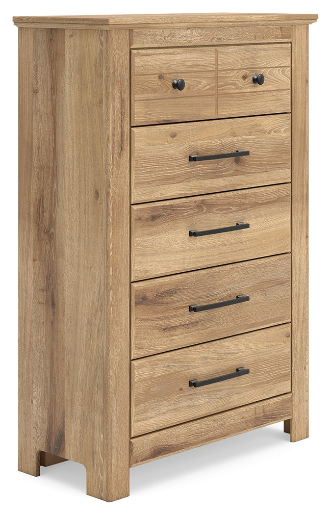 Makidern Tan Five Drawer Chest