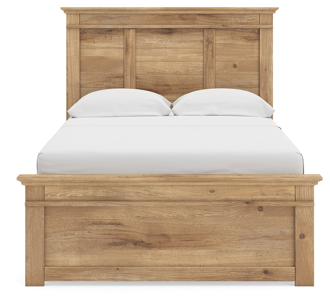 Makidern Tan Full Panel Bed, Dresser and Mirror