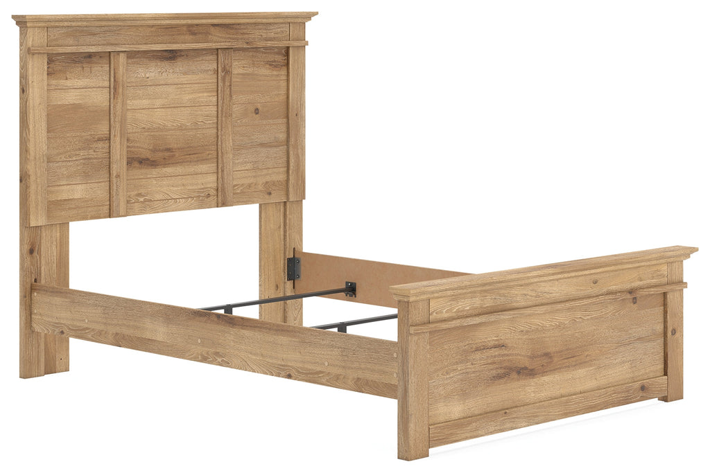 Makidern Tan Full Panel Bed, Dresser and Mirror