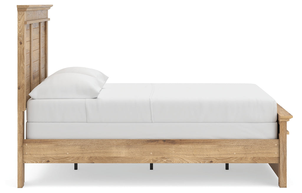 Makidern Tan Full Panel Bed, Dresser and Mirror
