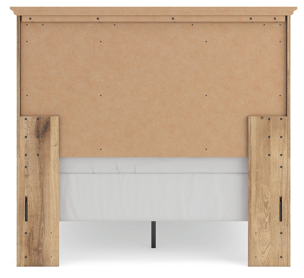 Makidern Tan Full Panel Bed, Dresser and Mirror