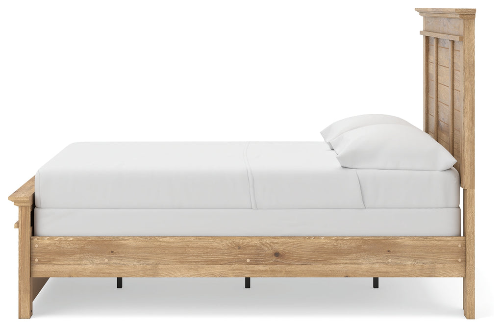Makidern Tan Full Panel Bed, Dresser and Mirror