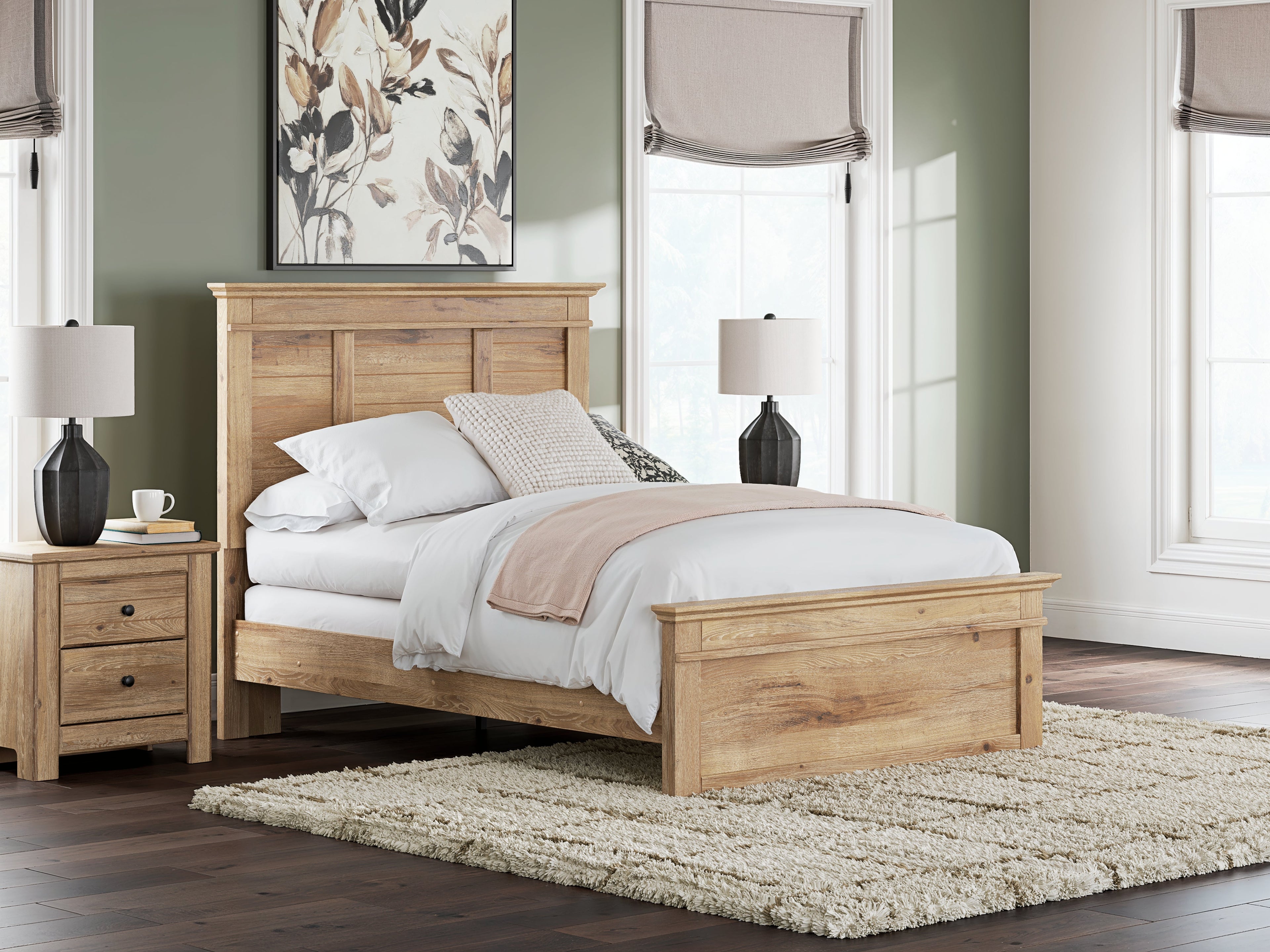 Makidern Tan Full Panel Bed, Dresser and Mirror
