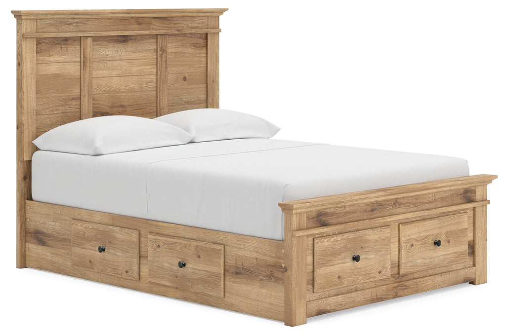 Makidern Tan Full Panel Storage Bed