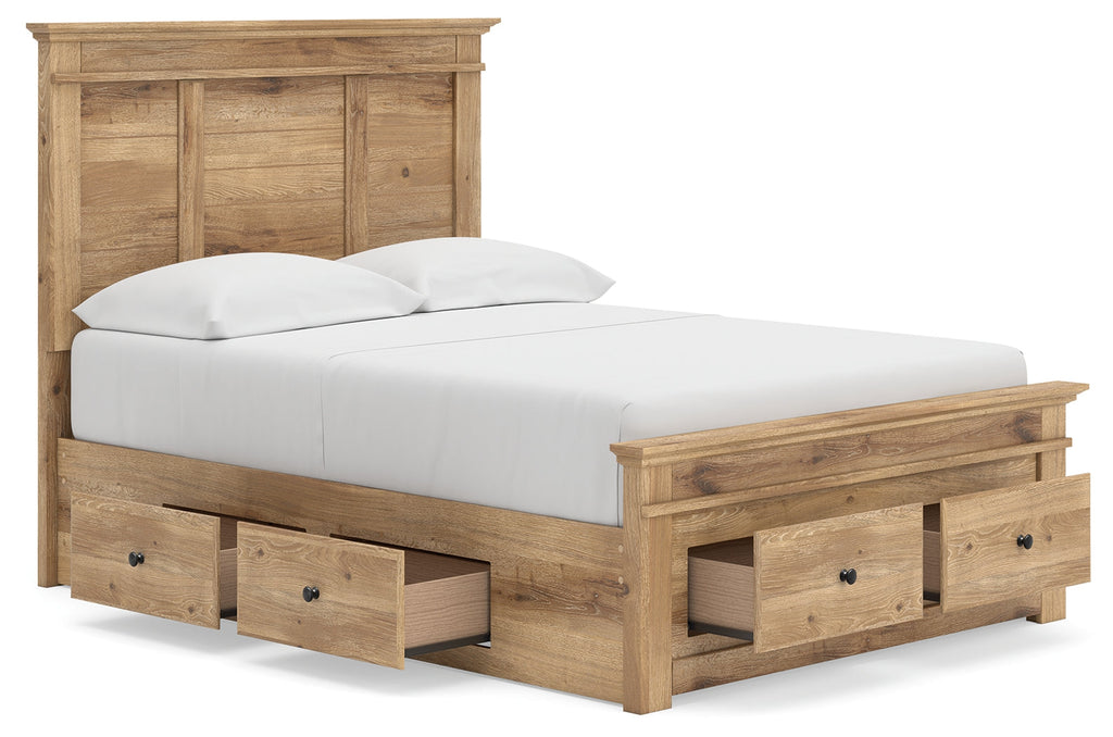 Makidern Tan Full Panel Storage Bed