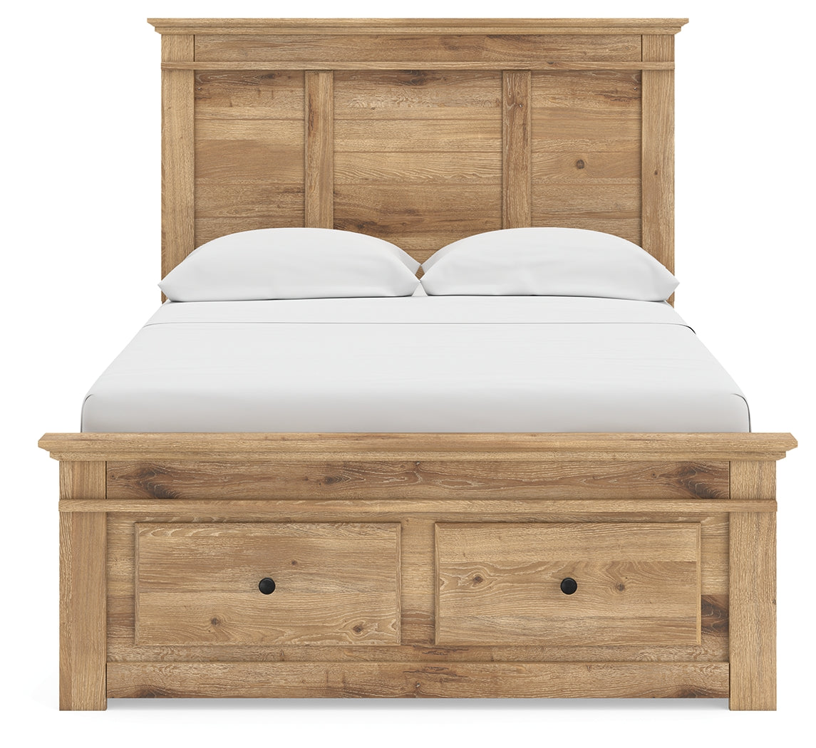 Makidern Tan Full Panel Storage Bed