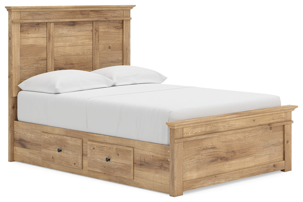 Makidern Tan Full Panel Storage Bed