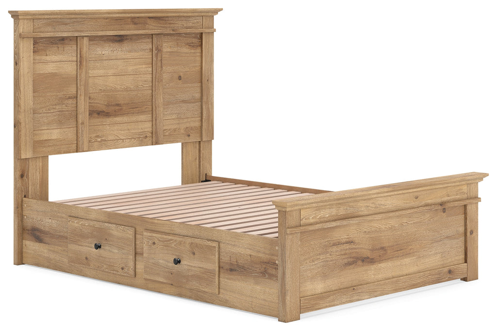 Makidern Tan Full Panel Storage Bed