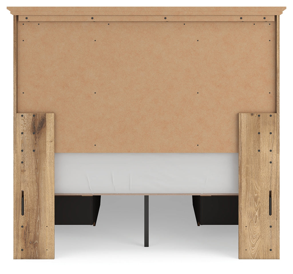 Makidern Tan Full Panel Storage Bed