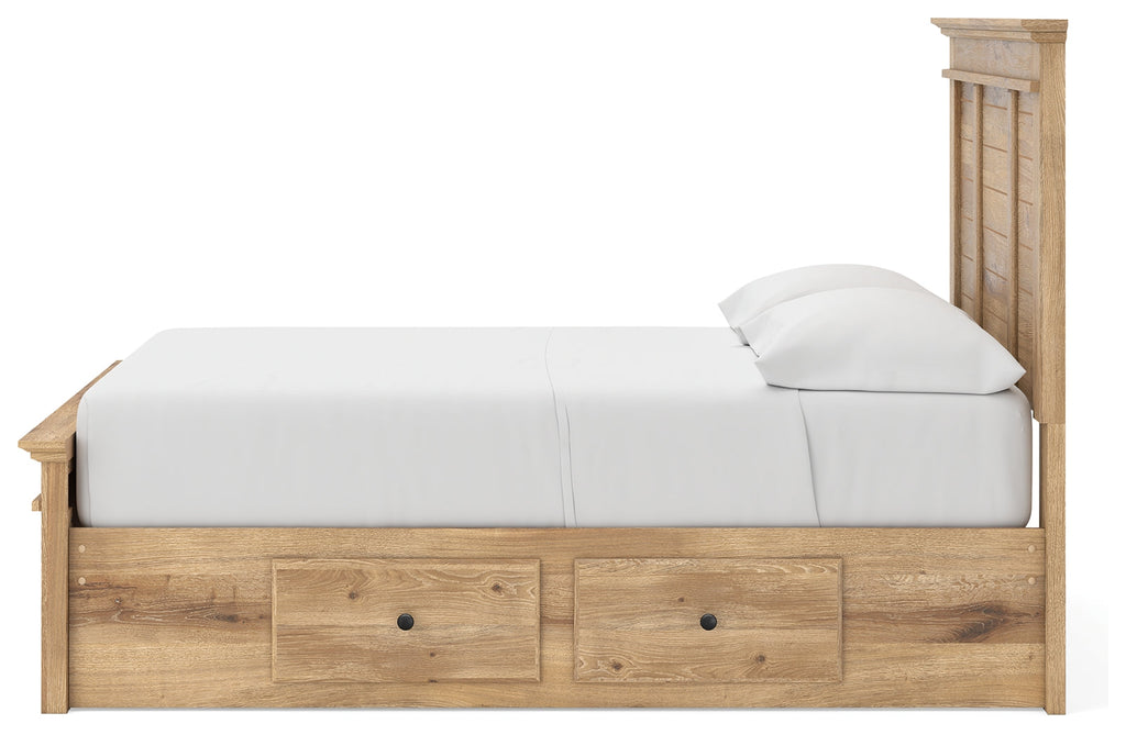 Makidern Tan Full Panel Storage Bed