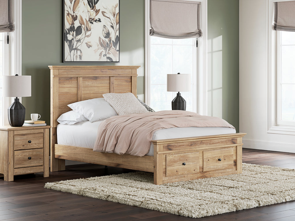 Makidern Tan Full Panel Storage Bed
