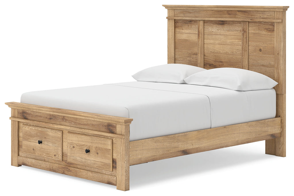 Makidern Tan Full Panel Storage Bed
