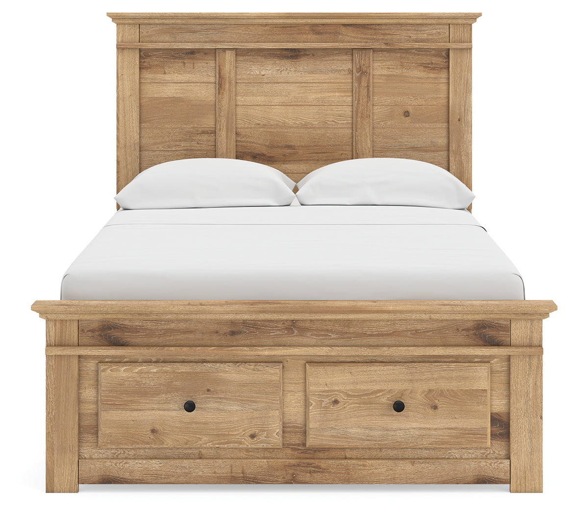 Makidern Tan Full Panel Storage Bed