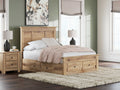 Makidern Tan Full Panel Storage Bed