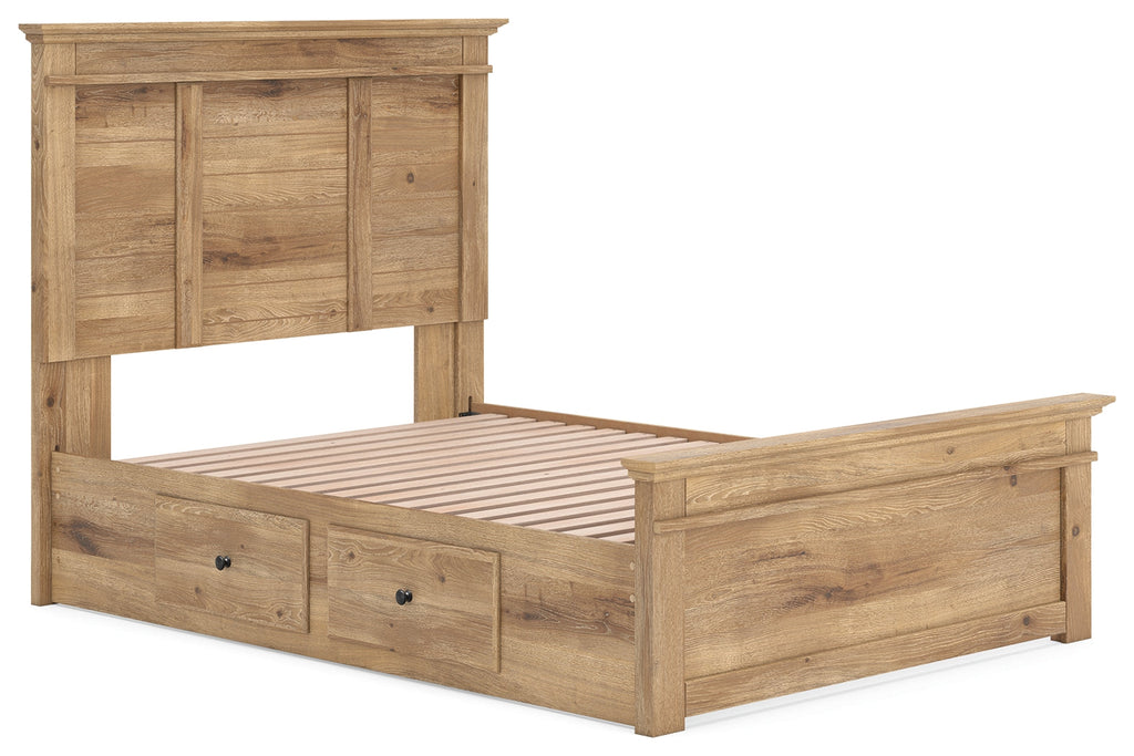 Makidern Tan Full Panel Storage Bed