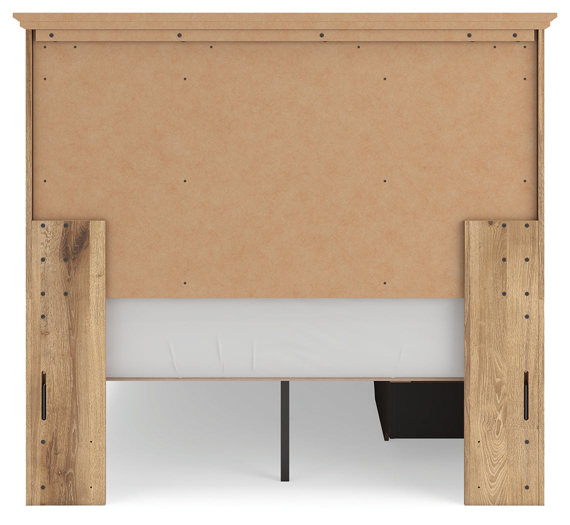 Makidern Tan Full Panel Storage Bed