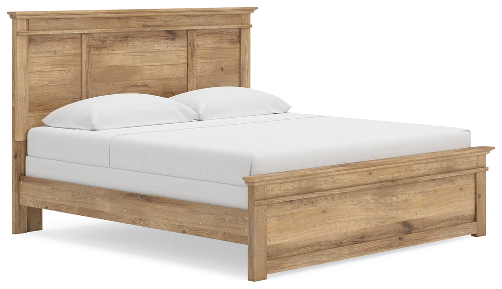 Makidern Tan King Panel Bed