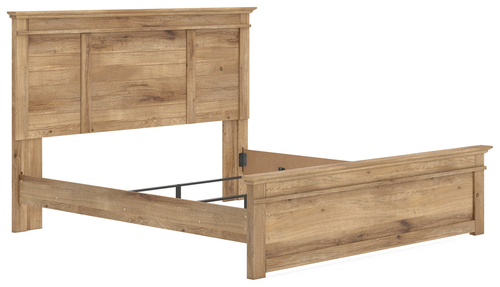 Makidern Tan King Panel Bed