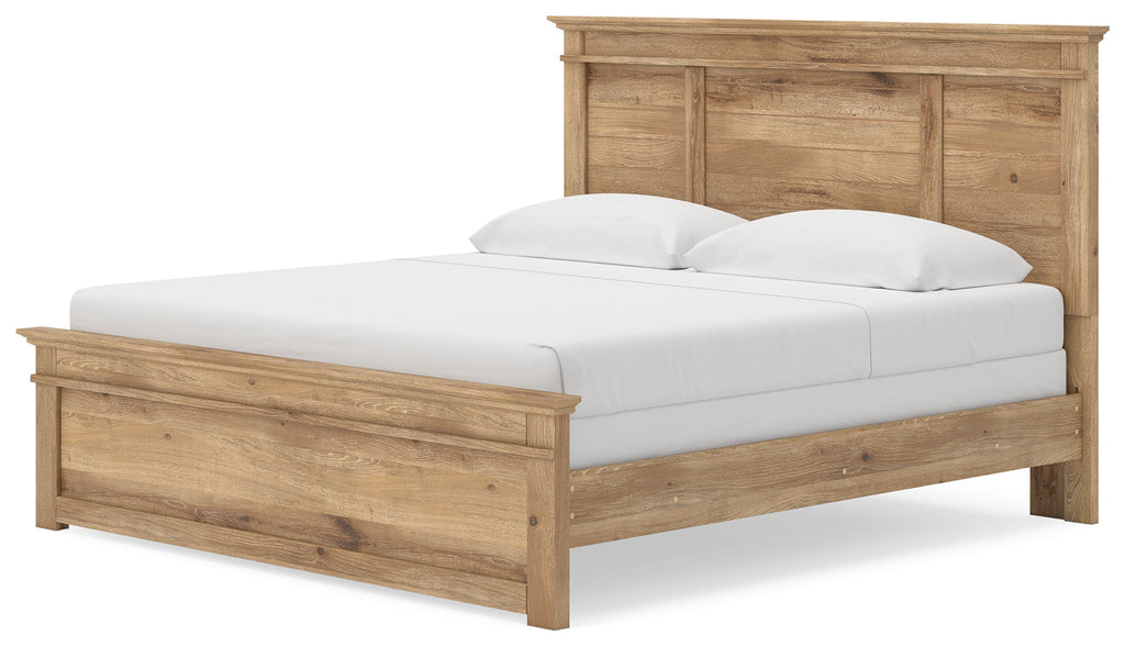 Makidern Tan King Panel Bed