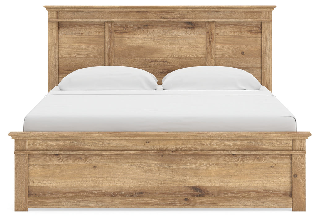 Makidern Tan King Panel Bed