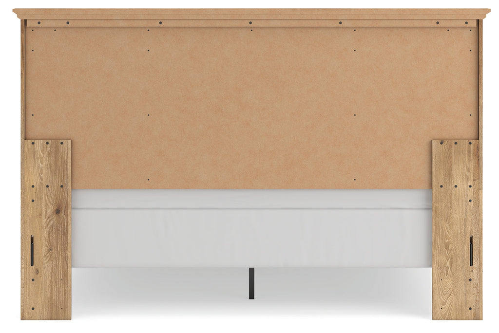 Makidern Tan King Panel Bed