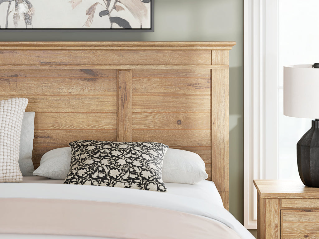 Makidern Tan King Panel Bed