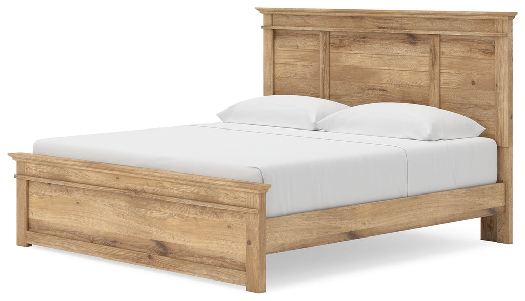 Makidern Tan King Panel Storage Bed