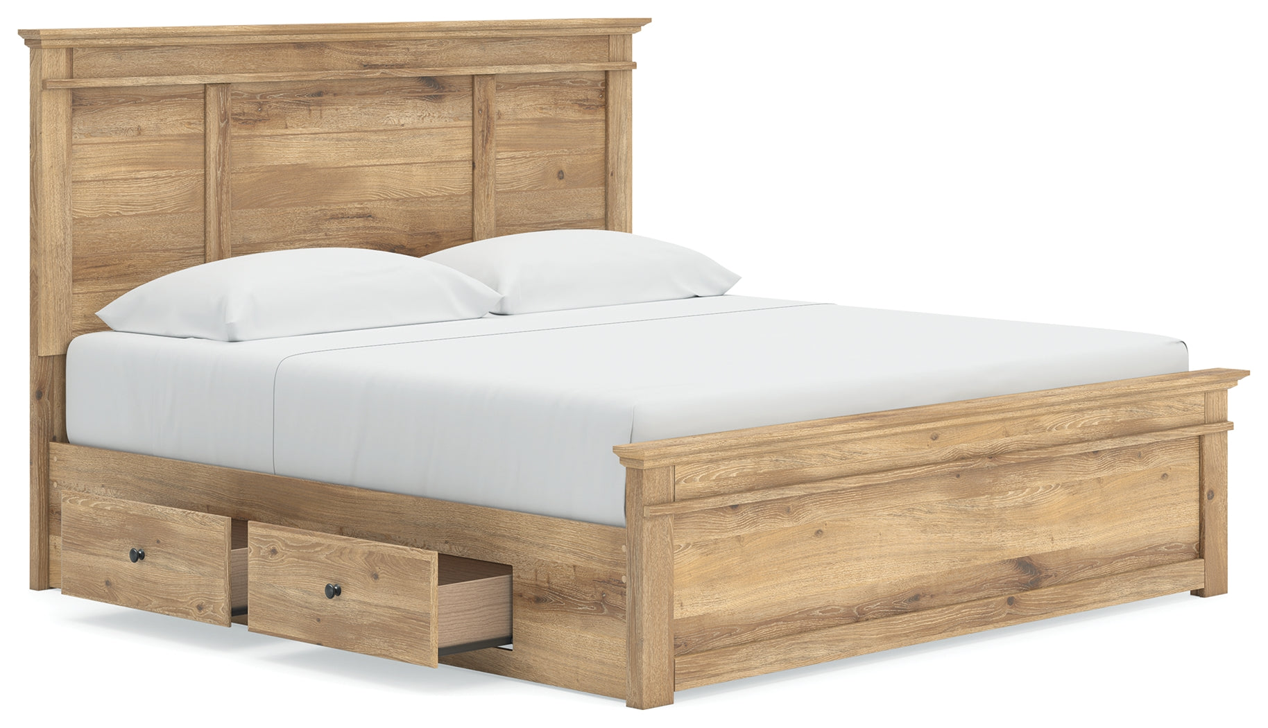 Makidern Tan King Panel Storage Bed