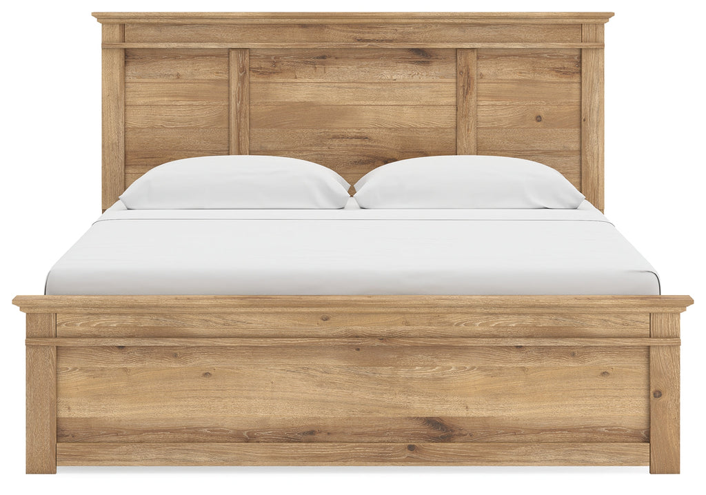 Makidern Tan King Panel Storage Bed