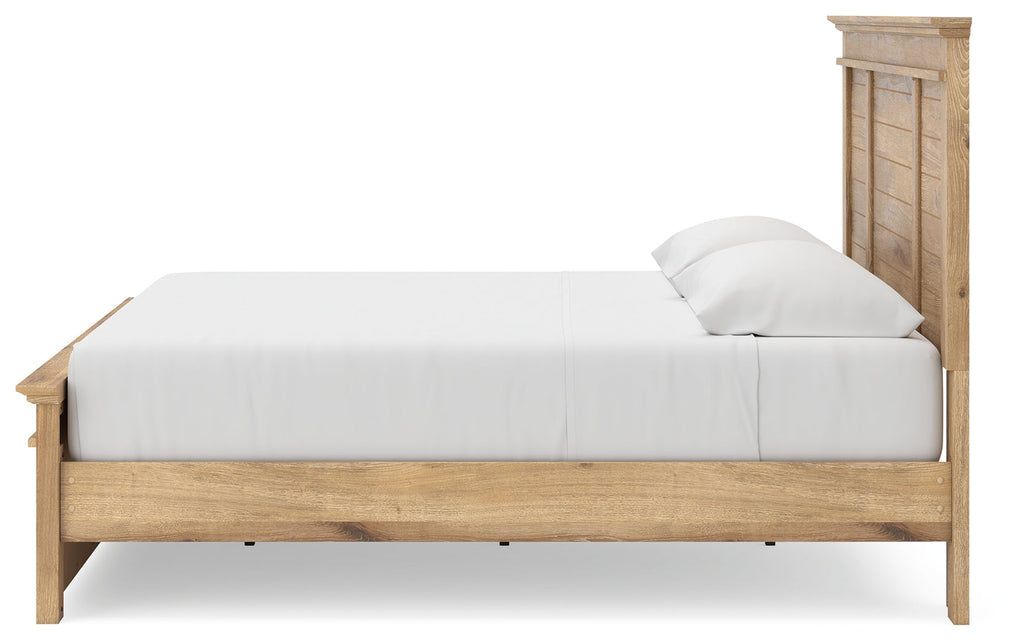 Makidern Tan King Panel Storage Bed