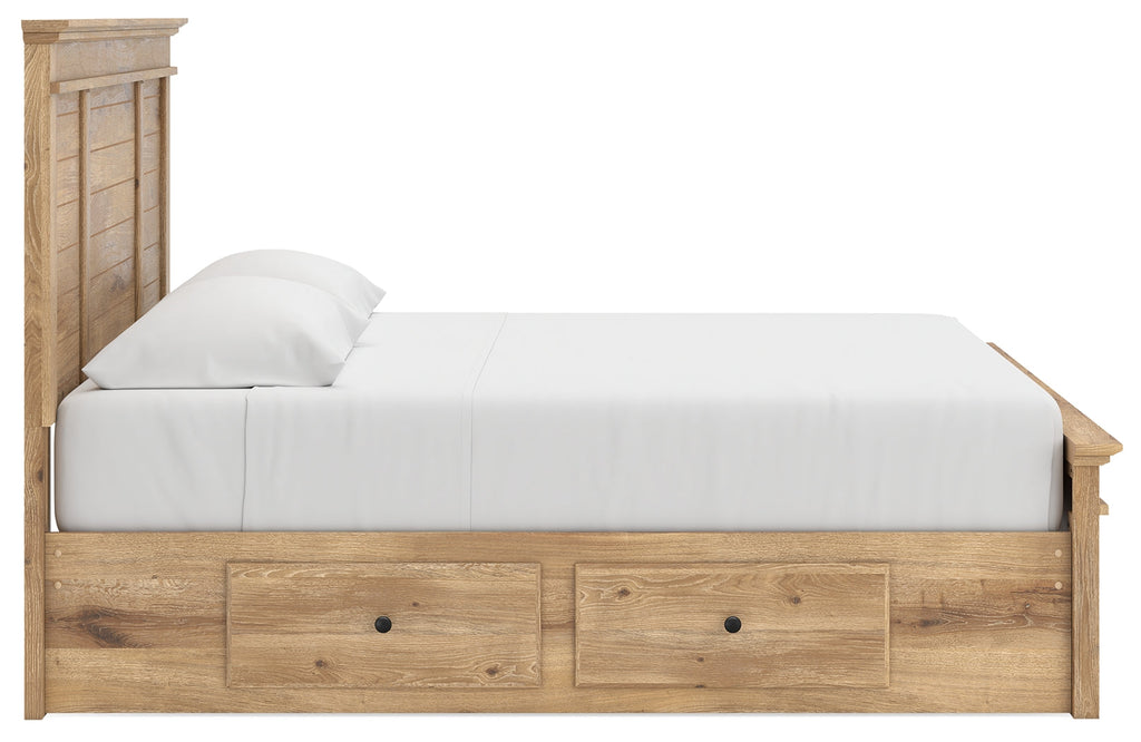 Makidern Tan King Panel Storage Bed