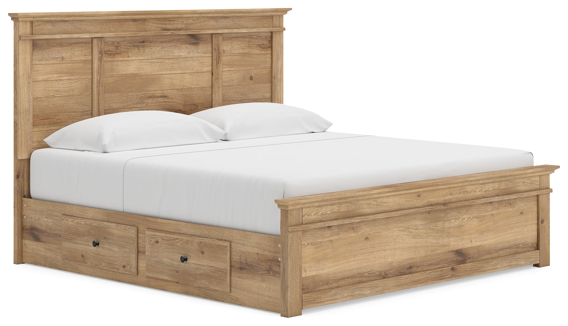 Makidern Tan King Panel Storage Bed