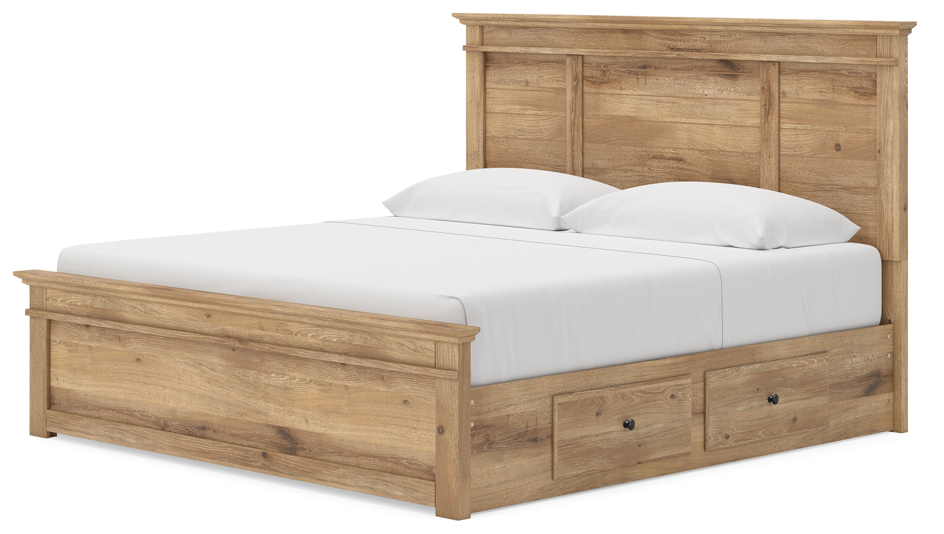 Makidern Tan King Panel Storage Bed
