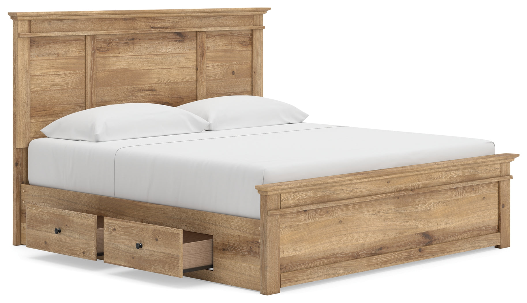 Makidern Tan King Panel Storage Bed