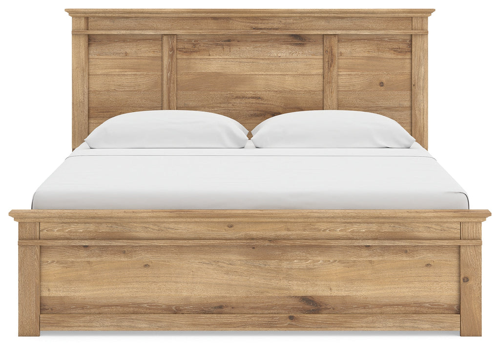 Makidern Tan King Panel Storage Bed