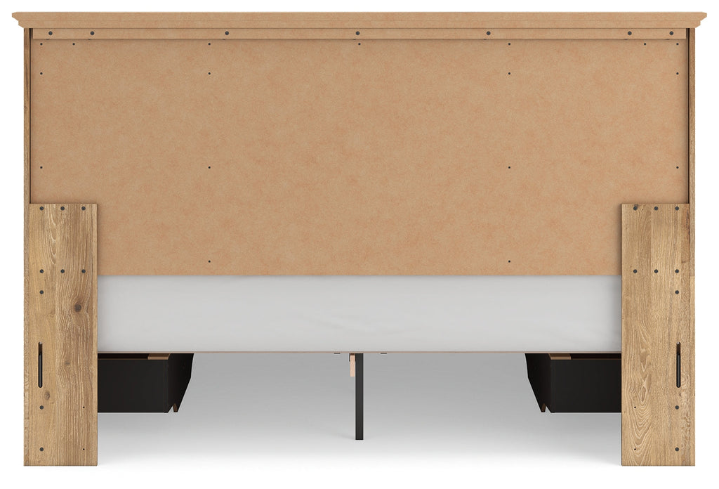 Makidern Tan King Panel Storage Bed