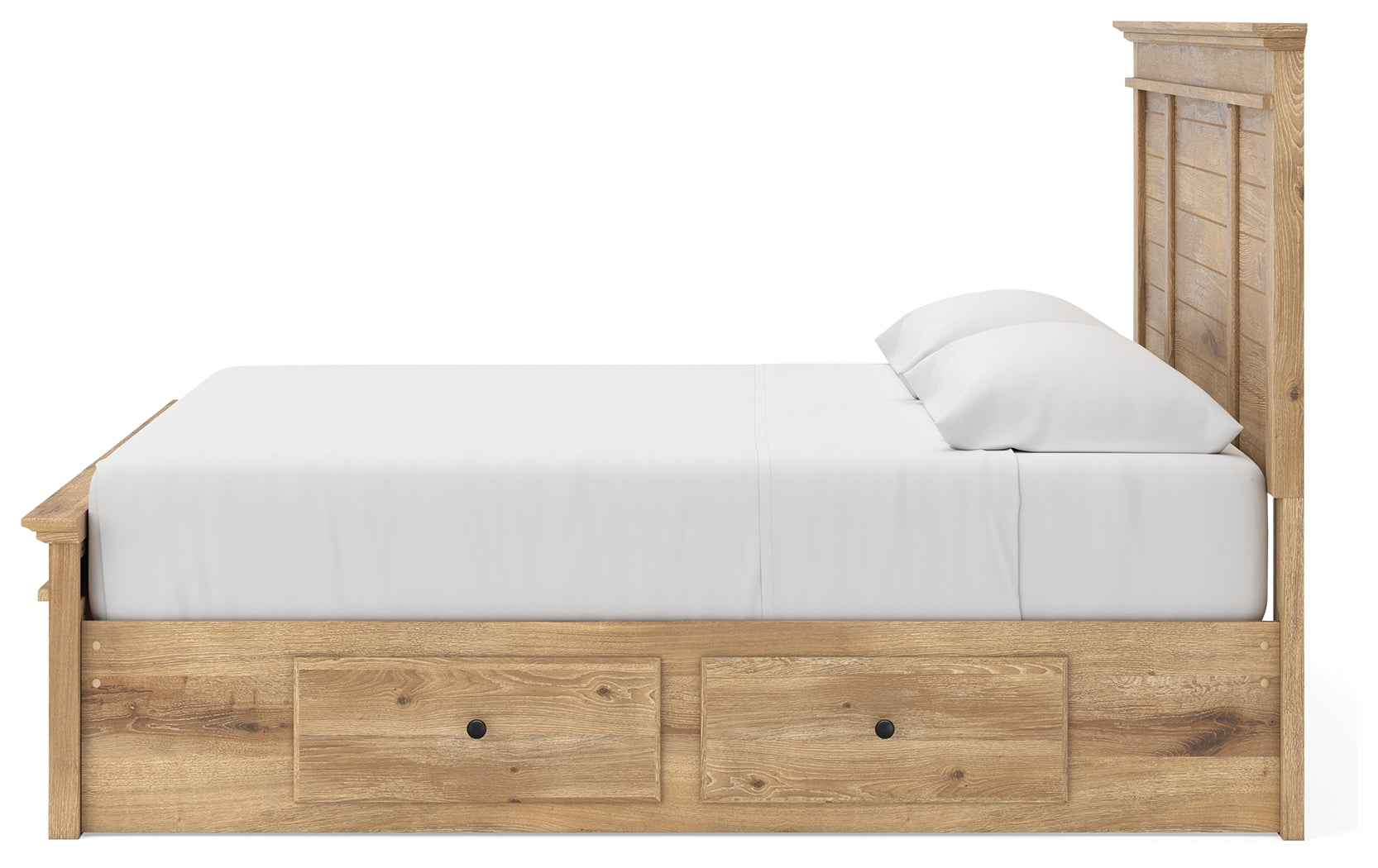 Makidern Tan King Panel Storage Bed