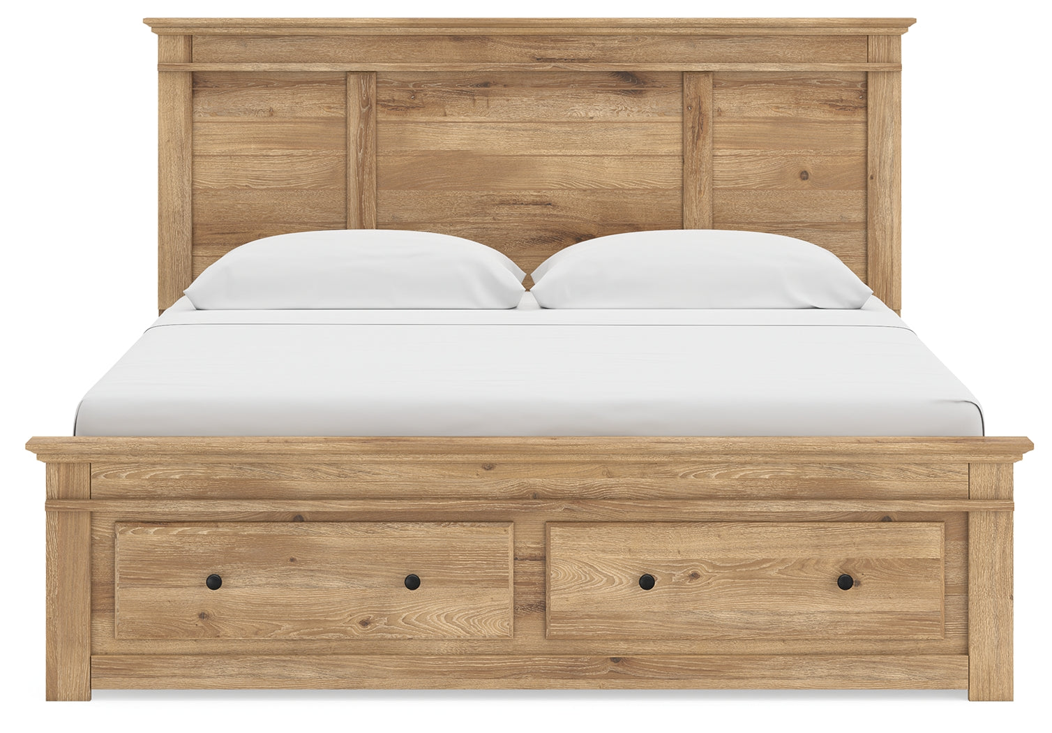 Makidern Tan King Panel Storage Bed