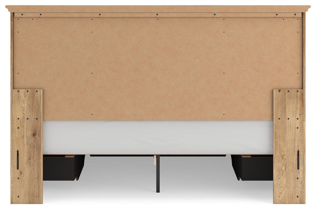 Makidern Tan King Panel Storage Bed
