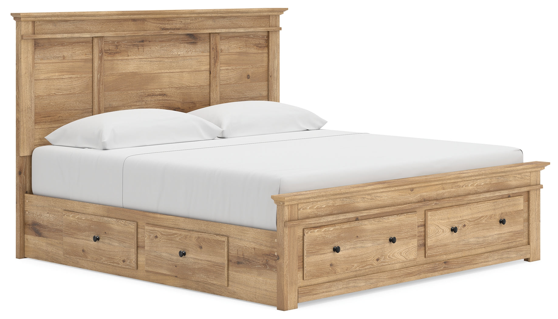 Makidern Tan King Panel Storage Bed